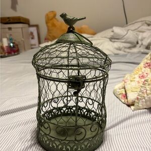 Decorative Green Birdcage Accent